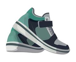 Sneakers with straps on the side, flat design vector