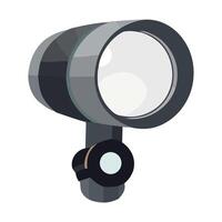 A flashlight with a light on it vector