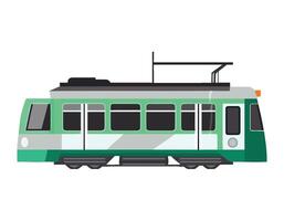 A green and white train on a white background vector