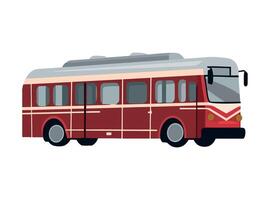 A red and white bus on a white background vector