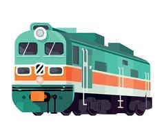 A green train on a white background vector