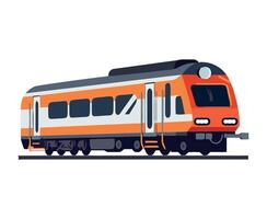 An orange and white train on a white background vector