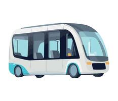 A white and blue bus on a white background vector