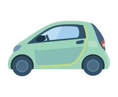 A small green car on a white background vector