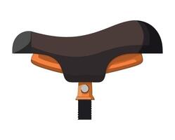 A saddle with a black seat and orange handle vector