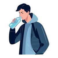 Man drinking water, illustration vector