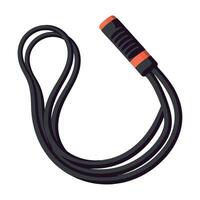 A black and orange cord with a red handle vector