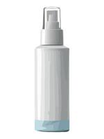 A white spray bottle with a blue cap vector