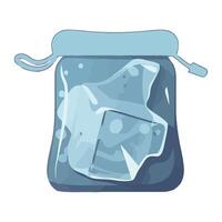Ice cube in a glass jar illustration vector