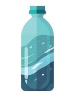 A bottle with water in it on a white background vector