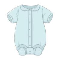 Baby boy romper with collar and button down front vector