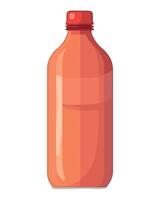 A red plastic bottle with a lid on it vector