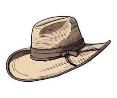 A cowboy hat with a bow on it vector