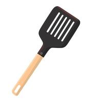 A spatula with wooden handle on a white background vector