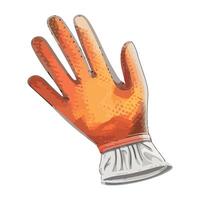 Glove with orange rubber glove on white background vector