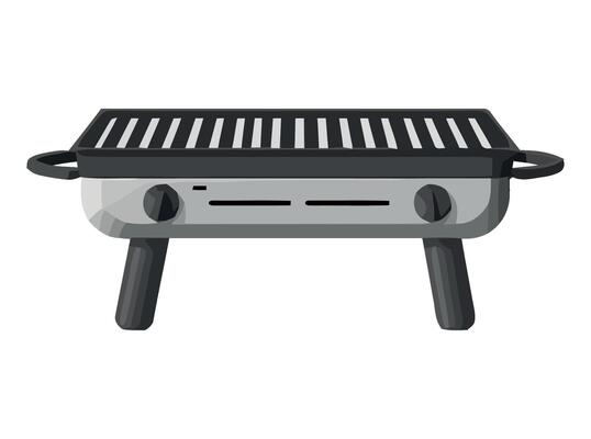 A grill on a white background with a black grill