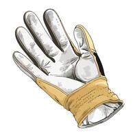 A drawing of a glove with a glove on it vector