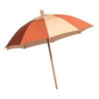 An orange and white umbrella on a white background vector