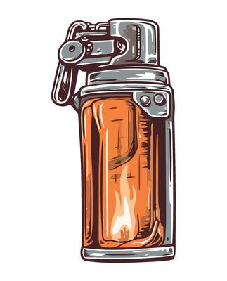 A gas can with a flame on it