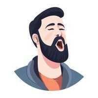 A man with a beard and a beard is singing vector