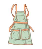 A green apron with orange straps vector