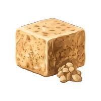 A piece of bread with nuts on it vector