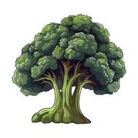 illustration of a broccoli tree isolated on white background vector