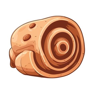 A cartoon roll of dough with a hole in the middle