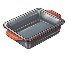 An illustration of a rectangular baking dish vector