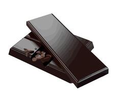 A chocolate bar with a piece missing on a white background vector