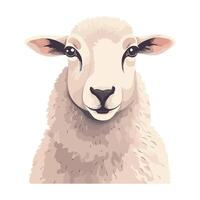 A sheep with a white face on a white background vector