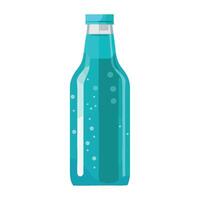 A blue bottle with bubbles on the top vector