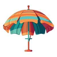 An orange and blue striped umbrella on a white background vector