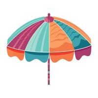 An umbrella with colorful stripes on it vector