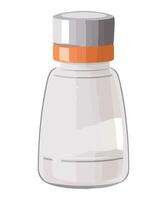 A glass bottle with a lid on it vector