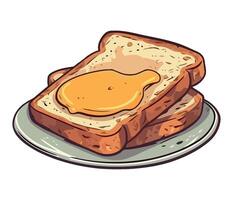 Toast with egg on it illustration vector