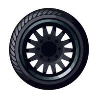 A black tire on a white background vector