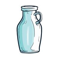 A blue glass jug with a handle on a white background vector