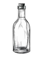 A drawing of a glass bottle with a lid vector