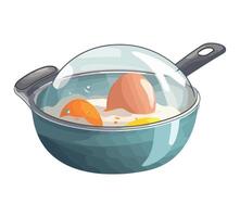 An illustration of eggs in a pan vector