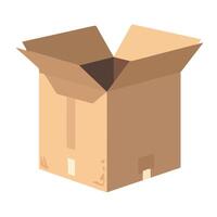 An open cardboard box on a white background vector