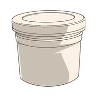 A white container with a lid on it vector