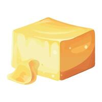 A piece of cheese with a piece of butter on it vector