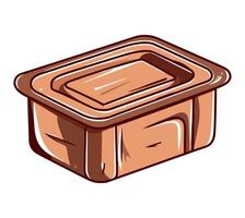 A brown plastic container with a lid on it vector