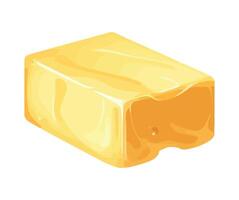 A block of cheese on a white background vector