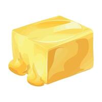 A piece of butter on a white background vector