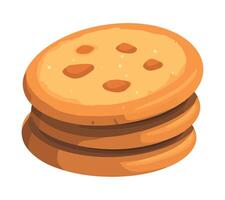 A stack of cookies on a white background vector