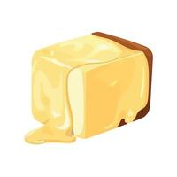 A piece of butter with melted cheese on it vector