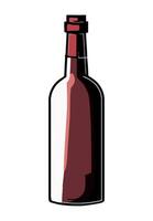 A bottle of red wine on a white background vector