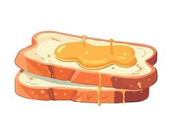 Toast with honey illustration on white background vector